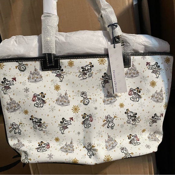 Disney Dooney & Bourke Bag - 2020 Mickey & Minnie Christmas Holiday Tote NWT - Picture 6 of 10